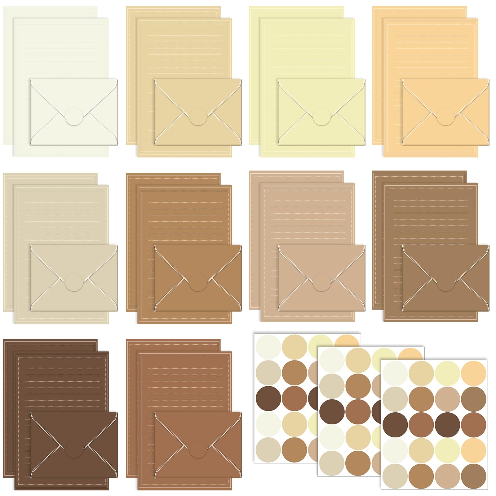 Taobary 160 Pack Stationery Paper Set,5.5 X 8.25 Inch,Brown Color