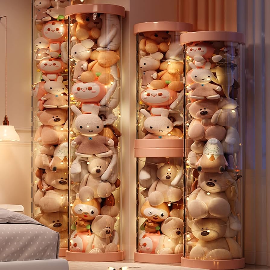 Amazon.co.jp: 透明ぬいぐるみ収納ケース ぬいぐるみ収納桶 陳列