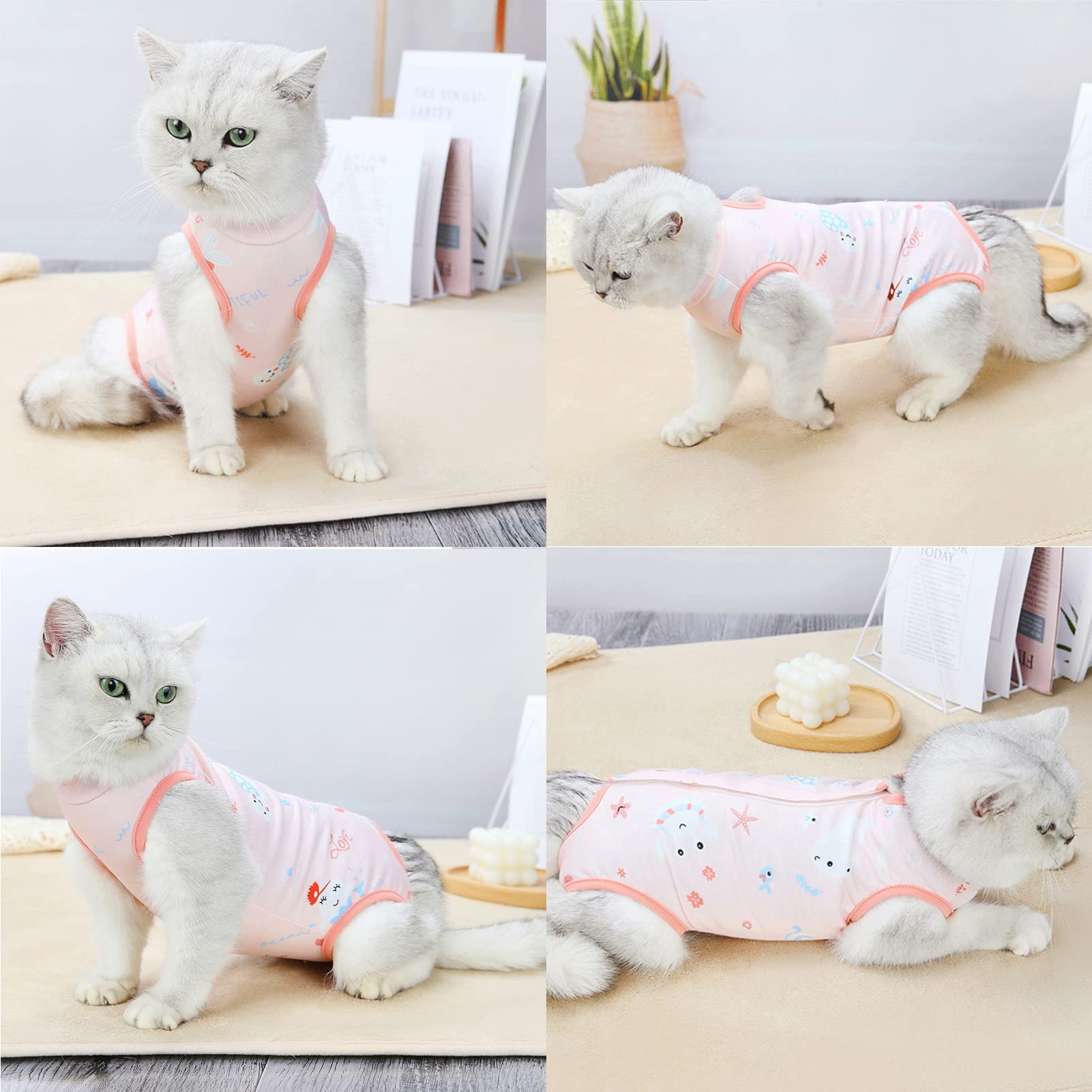 2er Set Katzen-OP-Bodies Nach Kastration - Atmungsaktiv & Lecksicher