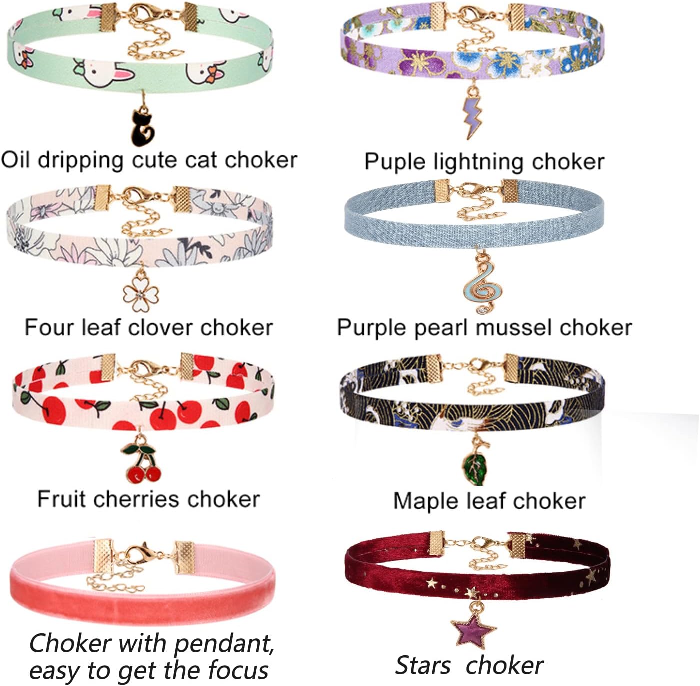 K&Q 30PCS Black Classic Gothic lace Velvet Pendant Necklace Chain Henna Chokers Necklaces Stretch Elastic for Women and teenagers - Image 2