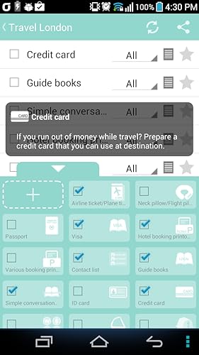 Travel packing checklist(Mint T Bag)