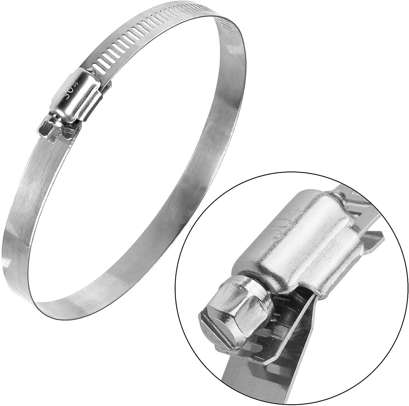 EAU Duct Hose 5 inch by 16 feet, Flexible 4-Layers Aluminum Dryer Vent Tube Transition Duct with 2 Screw Clamps Great as HVAC Duct, Clothes Dryer Duct, Air Duct -