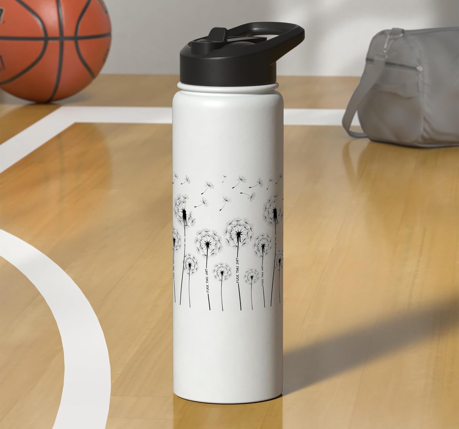 Fuck This Shit Funny Hidden Message Coworkers Joke Sarcastic Stainless Steel Insulated Water Bottle