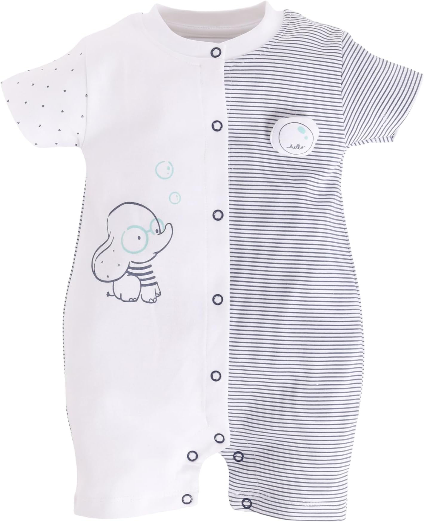 Baby Boys & Baby Girls Cotton Romper | Half Sleeve Polo Collar Jumpsuit | Newborn Infant Summer Outfit with Button Closure | Soft Breathable Playsuit | Stylish Print One Piece Dress