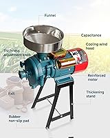 Vista 5 de NAIZEA Molinillo Eléctrico de Grano, 3000W 110V Molinillos de Especias y Trigo Comerciales, Molinos de Harina de Maíz con Embudo, Máquina Molinillo