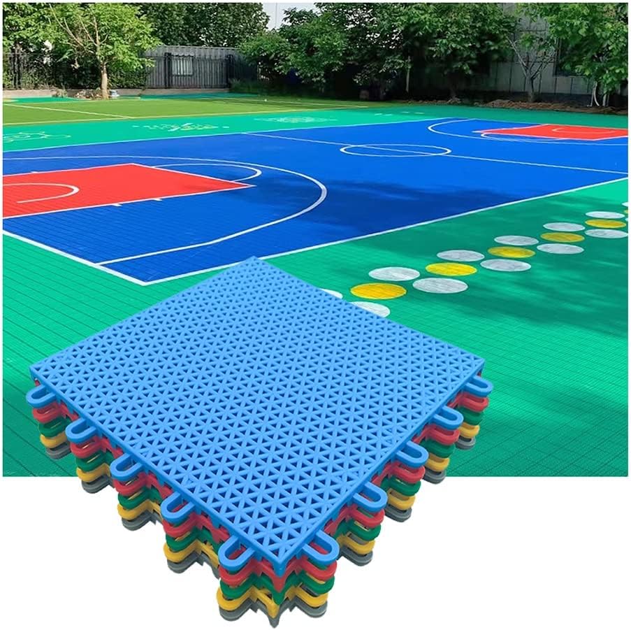 CXKJP 25CM Modular Interlocking Floor Tiles, Outdoor Basketball Court Badminton Court Weatherproof Stitching Sports Mat