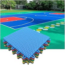 Joint Mat 25CM Joint Floor Mat, Outdoor Basketball Court Badminton Court Weatherproof Stitching Exercise Floor Mat Color Red, Size 10PCS