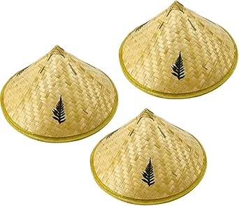 Amazon.com: Bantlou 3pcs Bamboo Rice Hat for Men - Stay Cool and ...