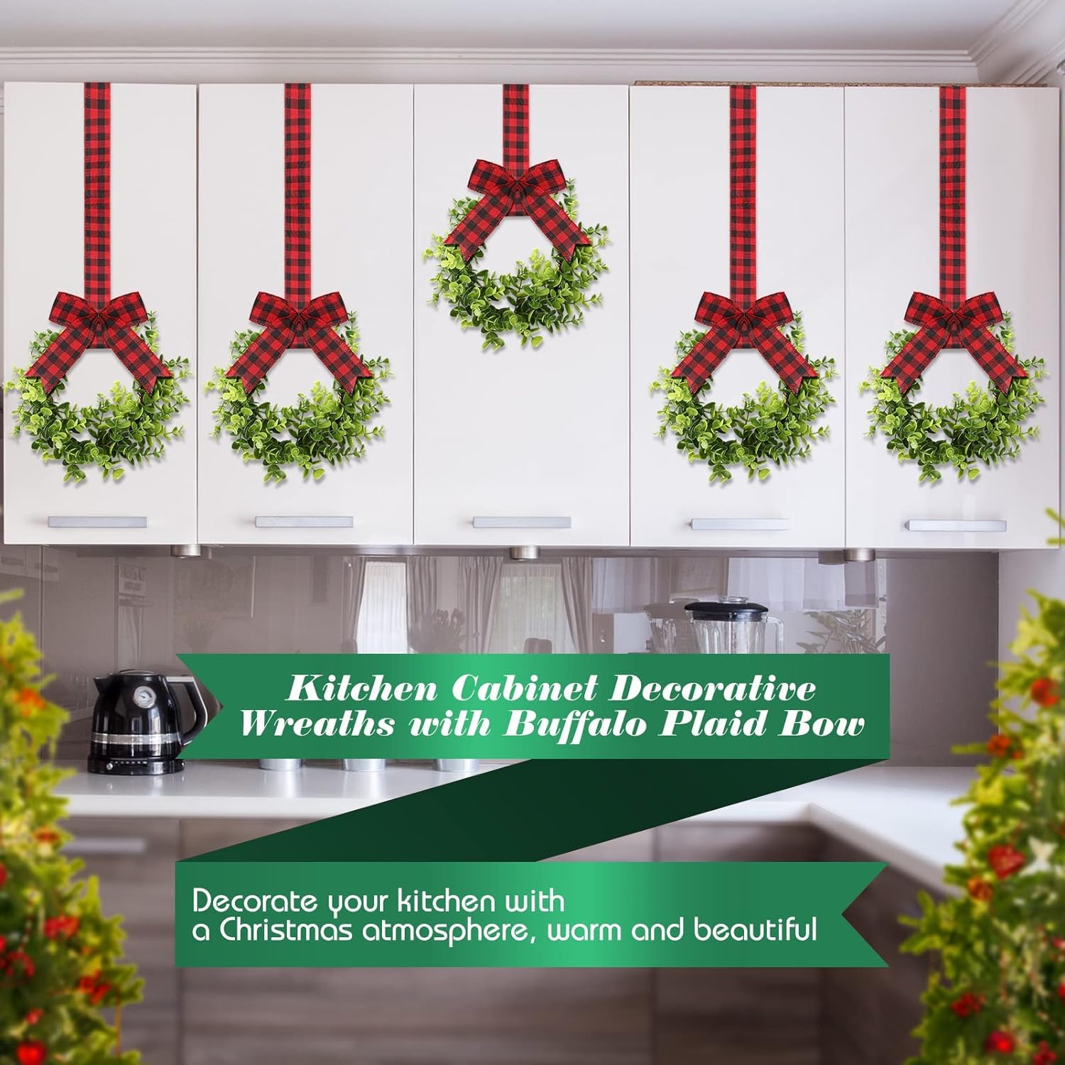 Ghirlande Natalizie Bosso Finto 22cm - Decorazioni Natale Armadietti Porte - Foto 6