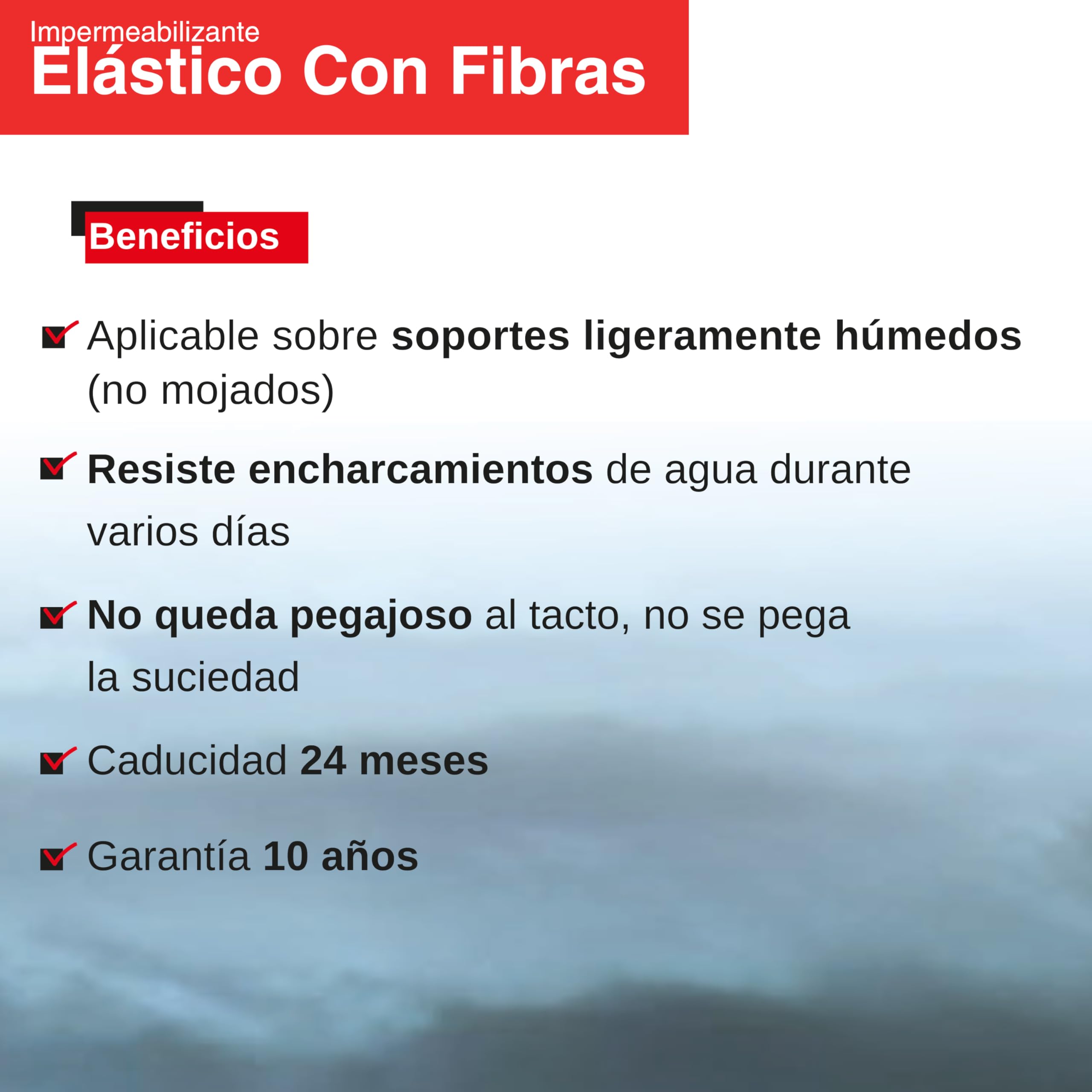 fischer - Pintura Impermeabilizante con Fibras | Resistente al Agua y Exteriores | Protección Elástica y Antideslizante | Ideal para Terrazas y Techos | 4L (Cubo 5kg) | Blanco