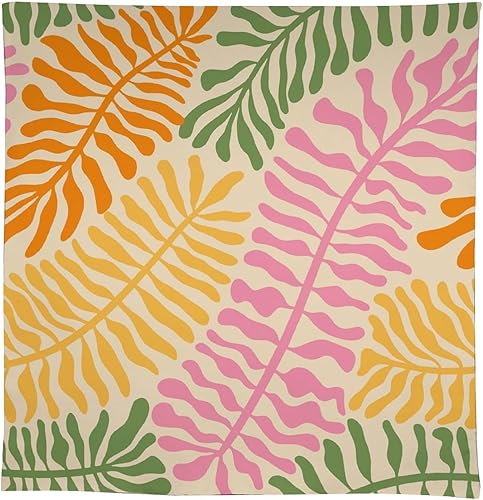 Miniatura 223 de Mantel floral hippie, diseño retro de los años 70, naranja, rosa, azul, floral, bohemio, estampado estético de margaritas, para fiesta, picnic