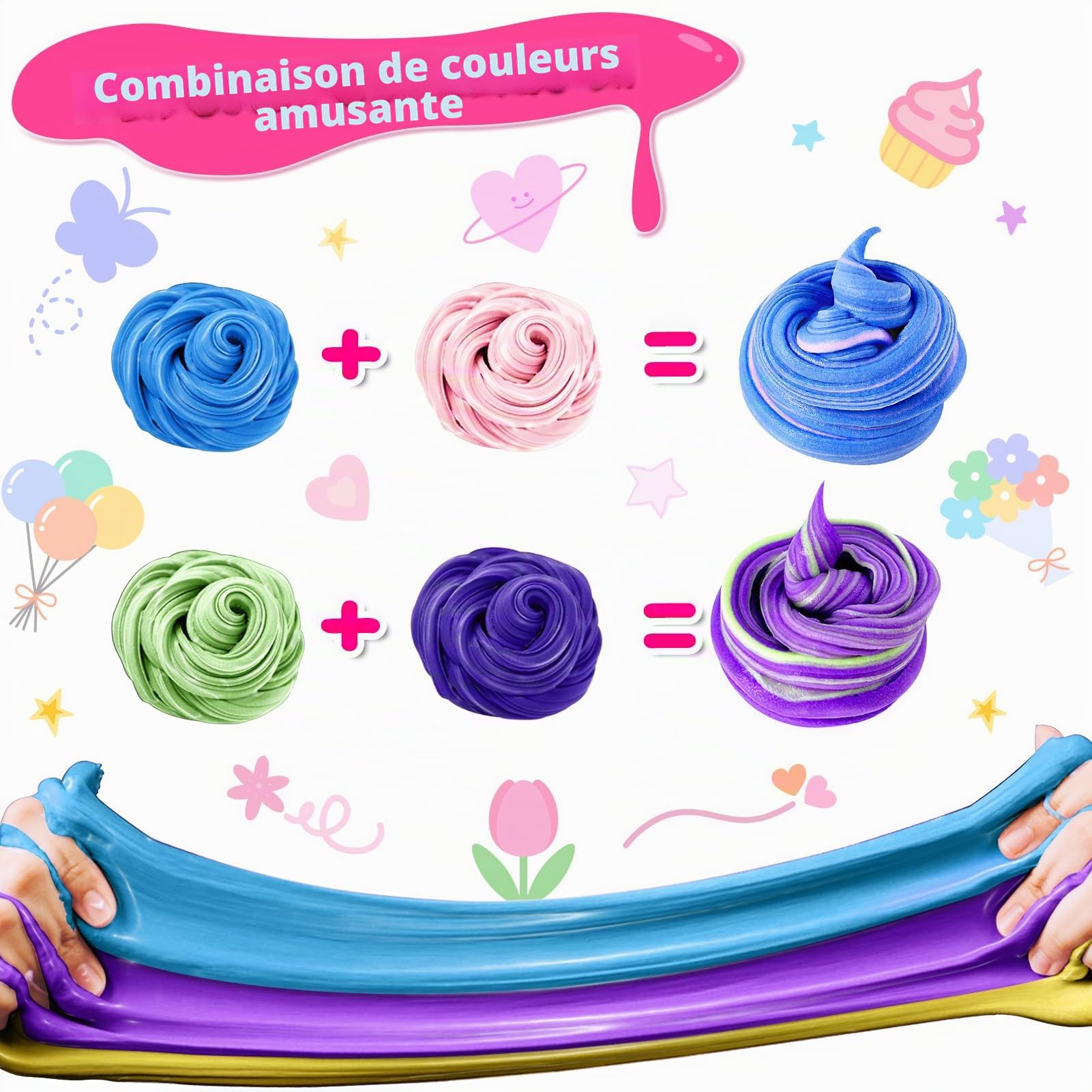 Lot de 30 Slimes au Beurre pour Enfants, Jouets de Bricolage Parfumés pour Filles et Garçons, Slime Doux et Non Collant