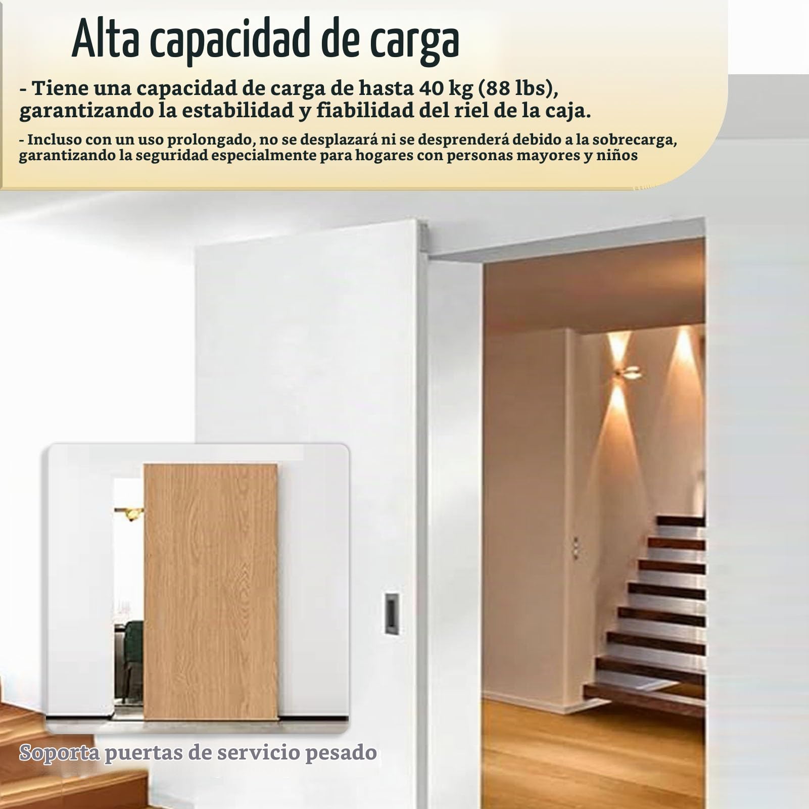 Kit Puerta Corredera Riel Invisible de Alta Resistencia para Puertas con Espejo, Kit de Herrajes Invisibles con Ruedas para Puertas Correderas, Guías de Cierre Suave(0.8m/2.6 ft)