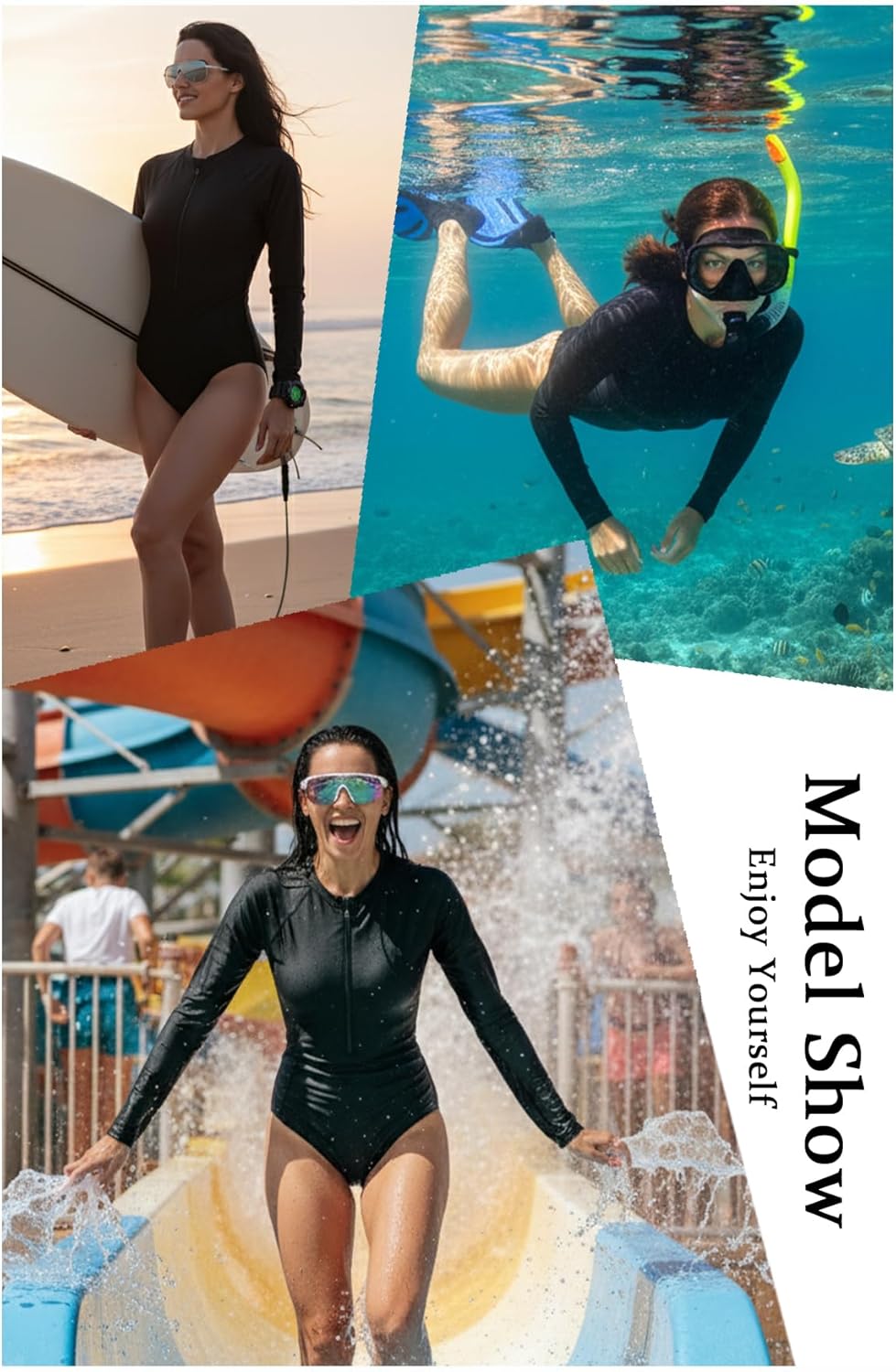 Daci Women Long Sleeve Rash Guard One Piece Swimsuit Zipper Surfing Bathing Suit UPF 50 - Image 5