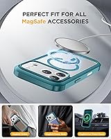 Vista 493 de Miracase Funda magnética para iPhone 14 de 6.1 pulgadas, protector de pantalla de vidrio templado integrado + protector de lente, compatible
