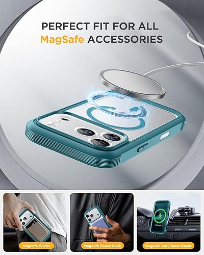 Miniatura 254 de Miracase Glass Series - Funda magnética para iPhone 15, compatible con MagSafe, de cuerpo completo, protector de pantalla de vidrio 9H integrado