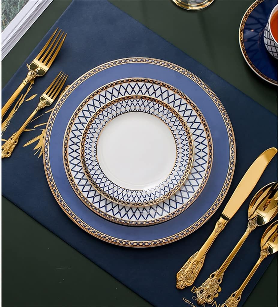 Ceramic Tableware Set Table Decoration Pattern Napkin Placemat Dinner Plate Home Kitchen