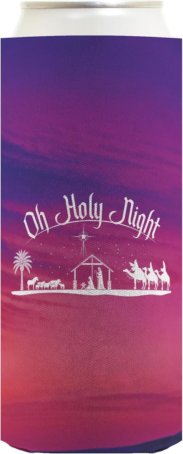 Classic Christmas Party Cooler Oh Holy Night Nativity Scene 24-Pack Personalized Ultra Slim Can Drink Thermocoolers Party Pack