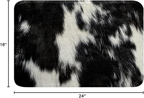 Miniatura 2 de Tapete absorbente de piel de vaca, piel de vaca lechera, antideslizante, para casa de campo, microfibra de vaca, decoración de habitación, piel de