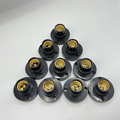 Miniatura 9 de Base de tornillo de lámpara, enchufe de lámpara de plástico redondo E14, soporte de base de tornillo de bombilla, adaptador de soporte de enchufe de