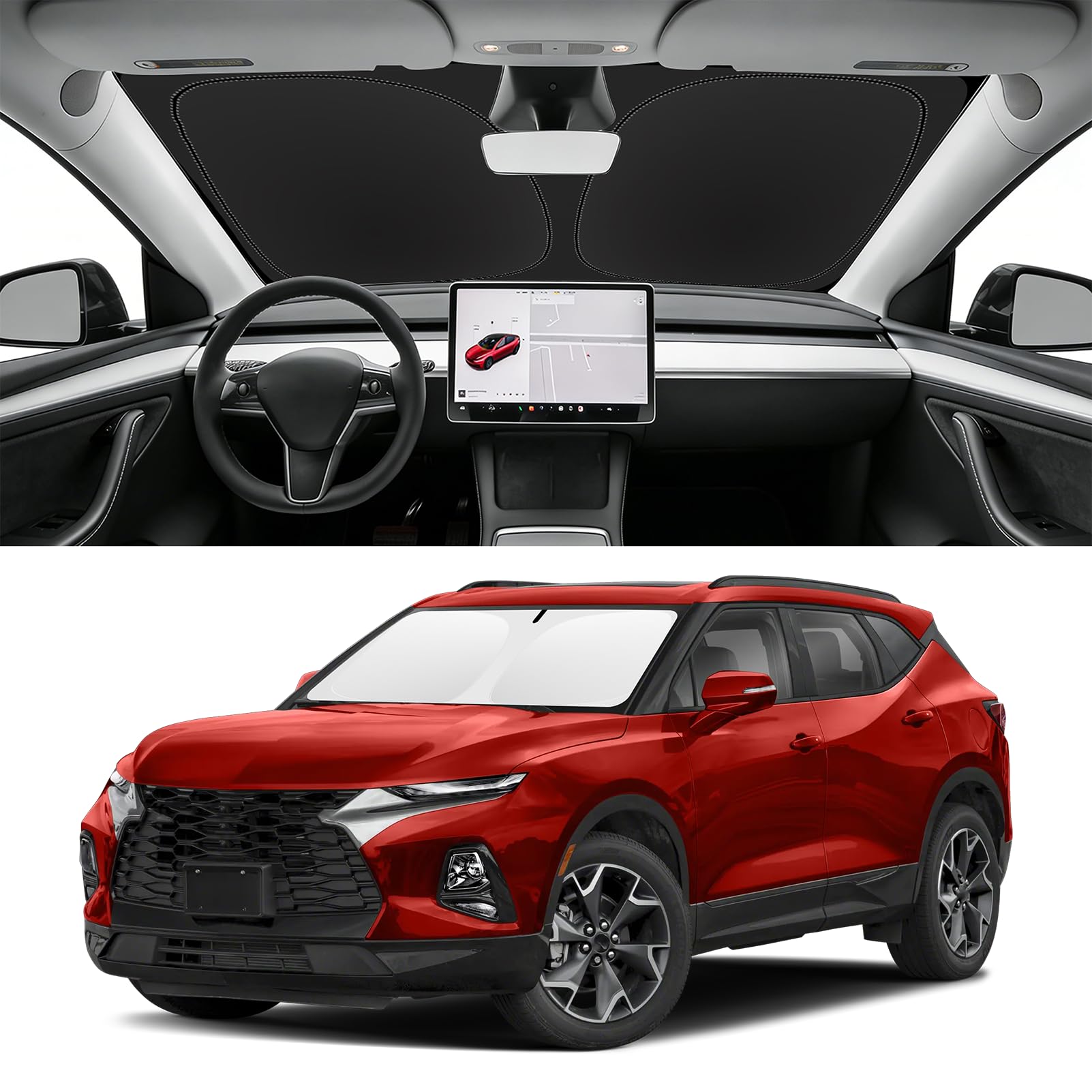 Custom Fit Windshield Sun Shade for Chevy Blazer 2019-2026