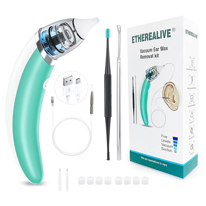Buy Ear Vacuum Ear Wax Vacuum Suction, Electric Ear Wax Sucker Removal Cleaner with 5 Level