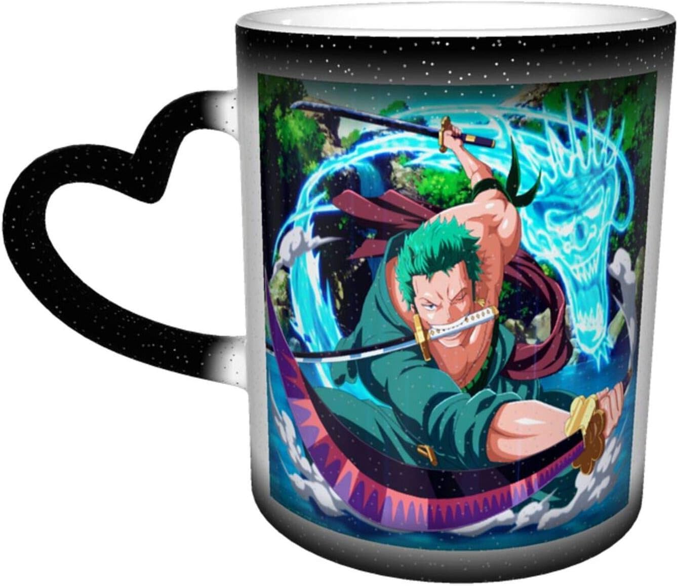 NGHJ FUL One Piece Roronoa Zoro Magic Funny Art Coffee Mugs