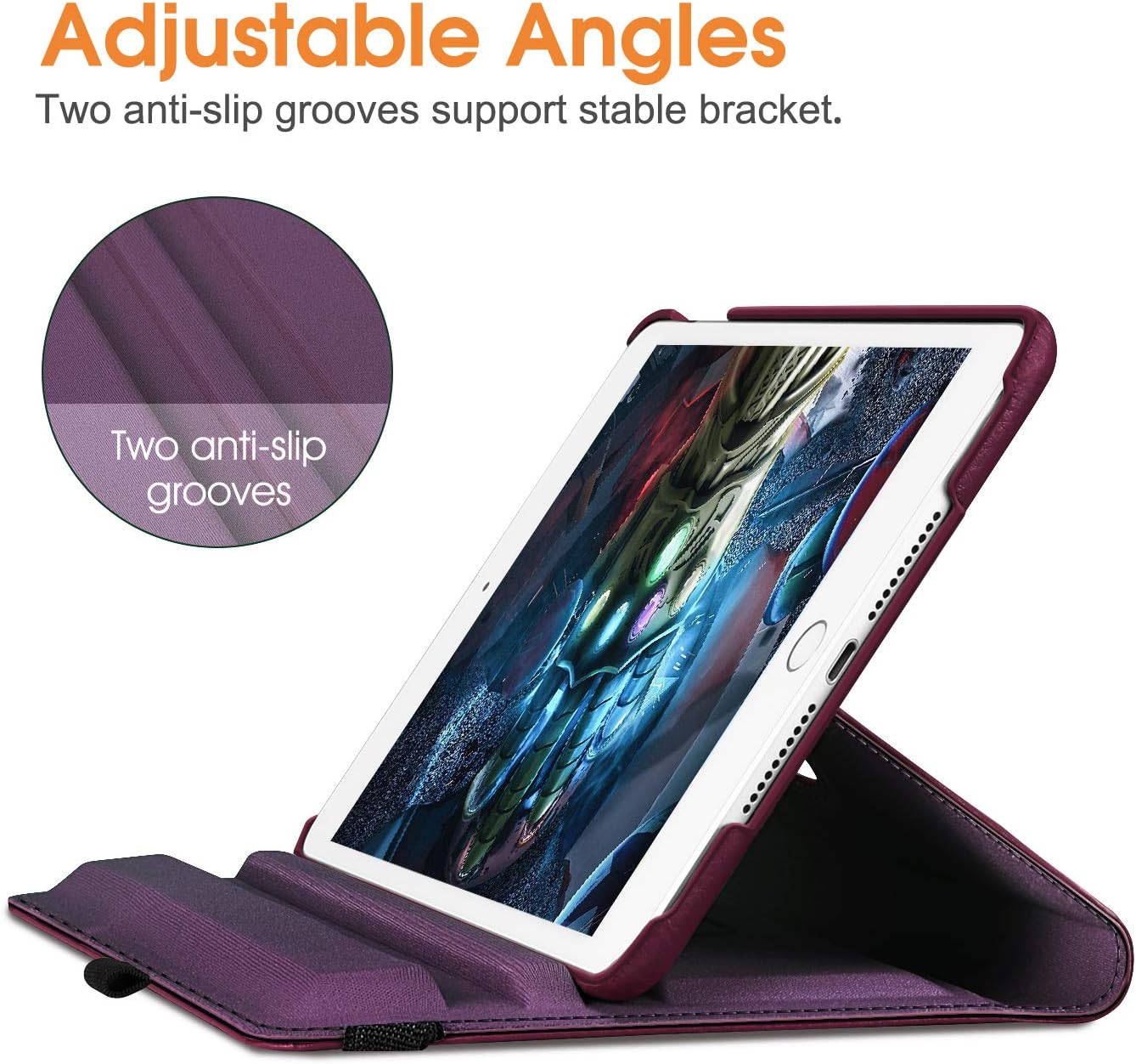 Fintie Rotating Case for iPad mini 5th Generation/iPad mini 4 (7.9 Inch) | 360° Swivel Stand, Landscape & Portrait Viewing, Shockproof Cover with Pencil Holder, Auto Sleep/Wake, Purple