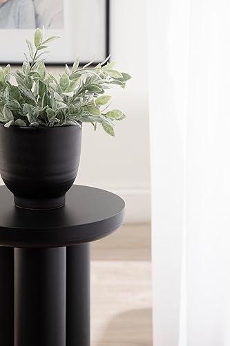 Miniatura 6 de Kate and Laurel Pylar - Mesa moderna de madera para bebidas, 10 x 10 x 21 pulgadas, color negro, mini mesa de transición con base de pilar gruesa