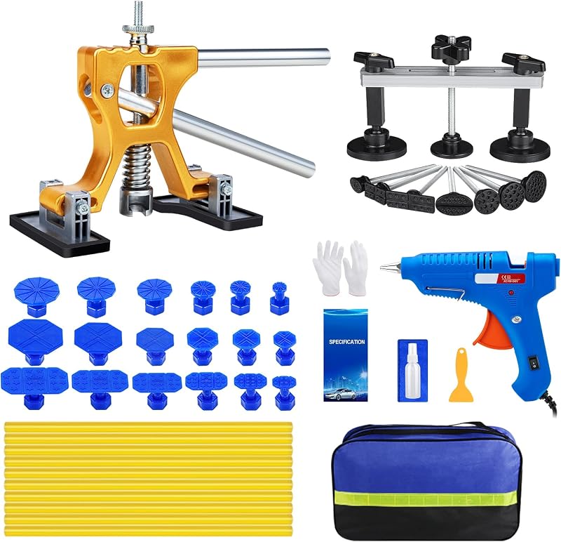 Kit Sigoobal para Remoção de Amassados sem Pintura com Extrator Dourado e Extrator de Ponte, 45 peças