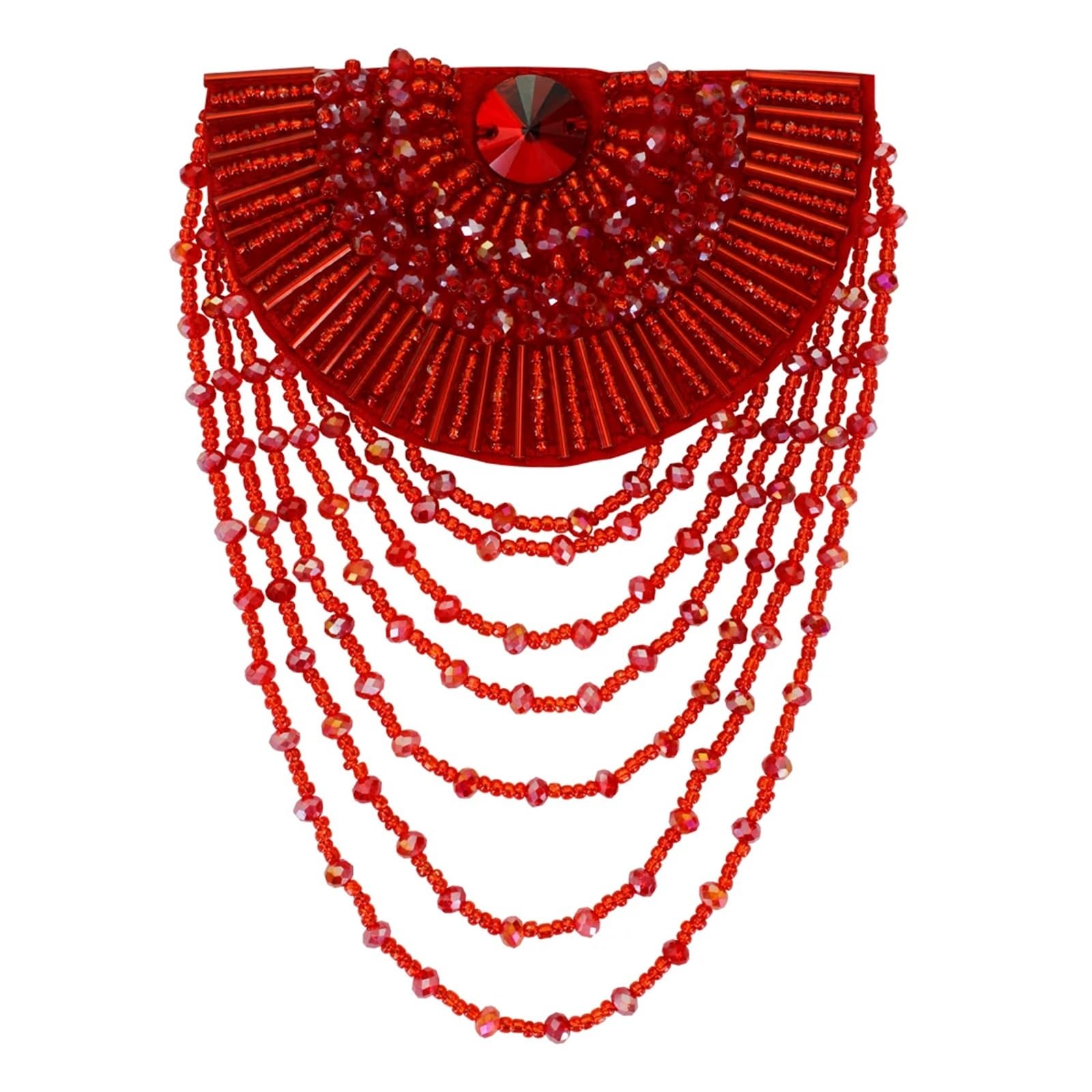 Haft koralikowy koronkowe aplikacje Vintage kwiatowy kołnierzyk elegancka dama kryształowa koszula ze strasami aplikacja na ramię 2 sztuki(A1 1piece)