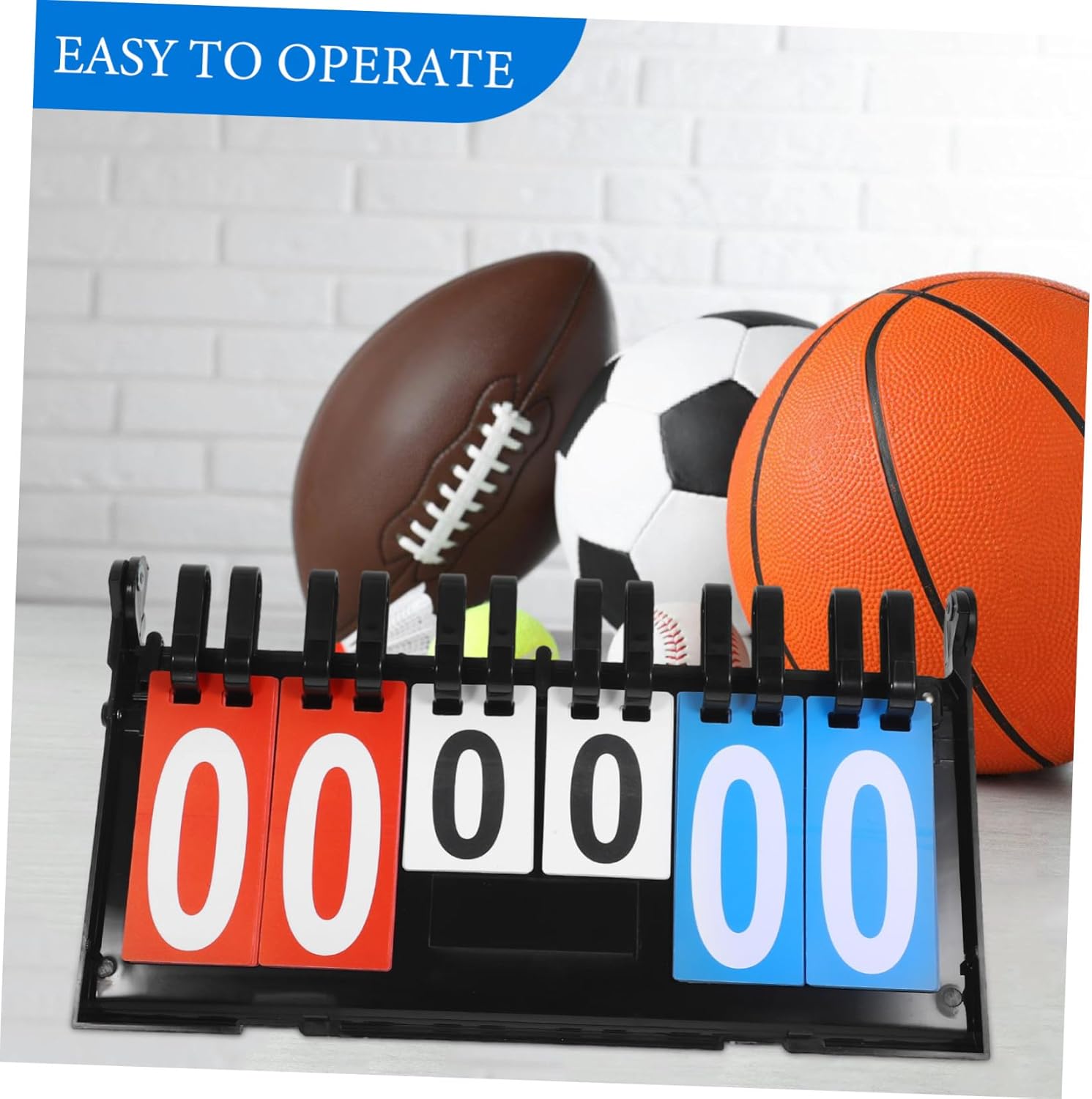 Mikinona Multi-Sport Flip Scoreboard Plastic Basketball Volleyball Baseball Table Tennis Score Counter Use with Clear Numbers for Indoor Outdoor Games