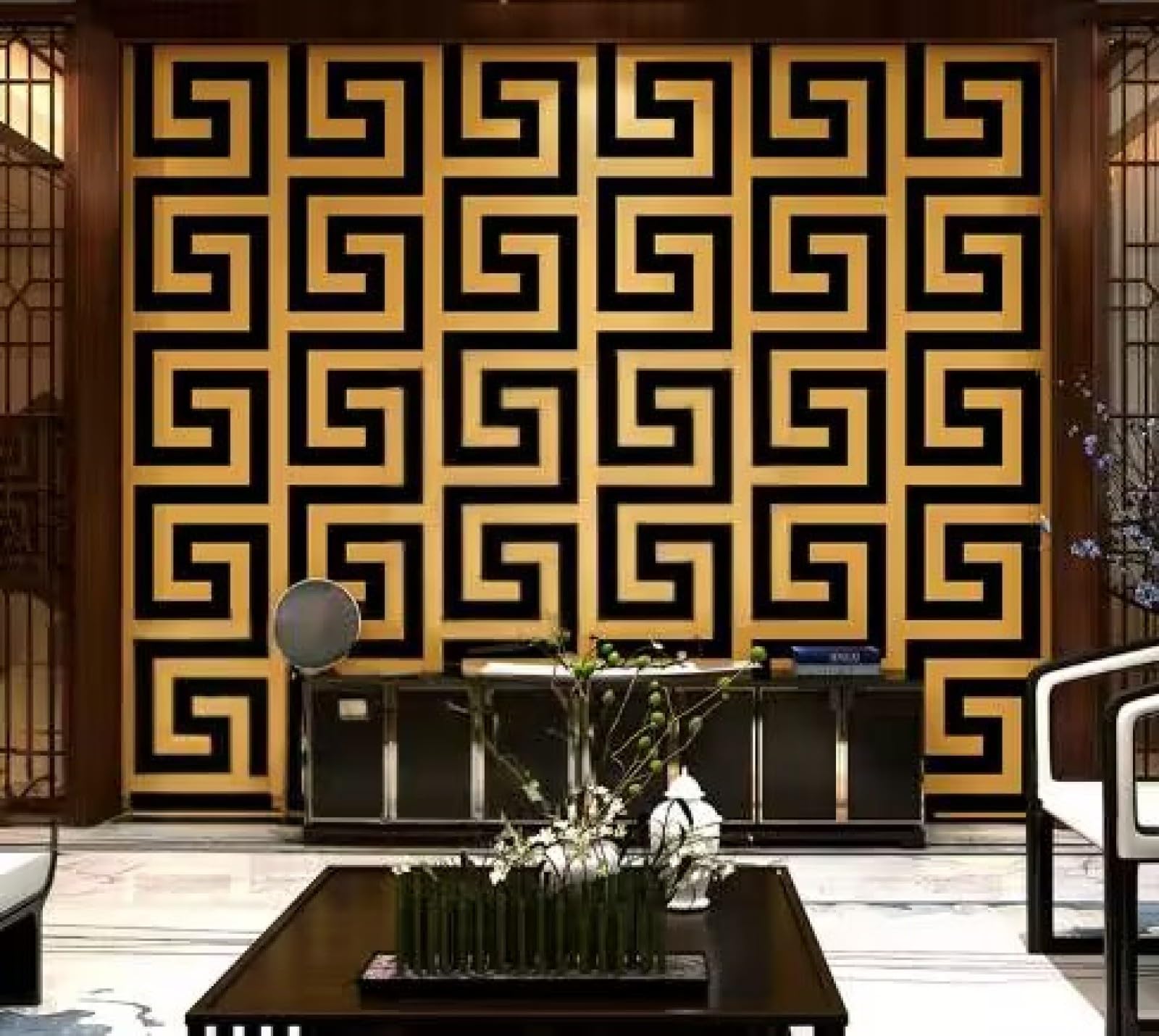 Europäische Geometrie Vliestapete, Modern Elegance 3D fürs Schlafzimmer