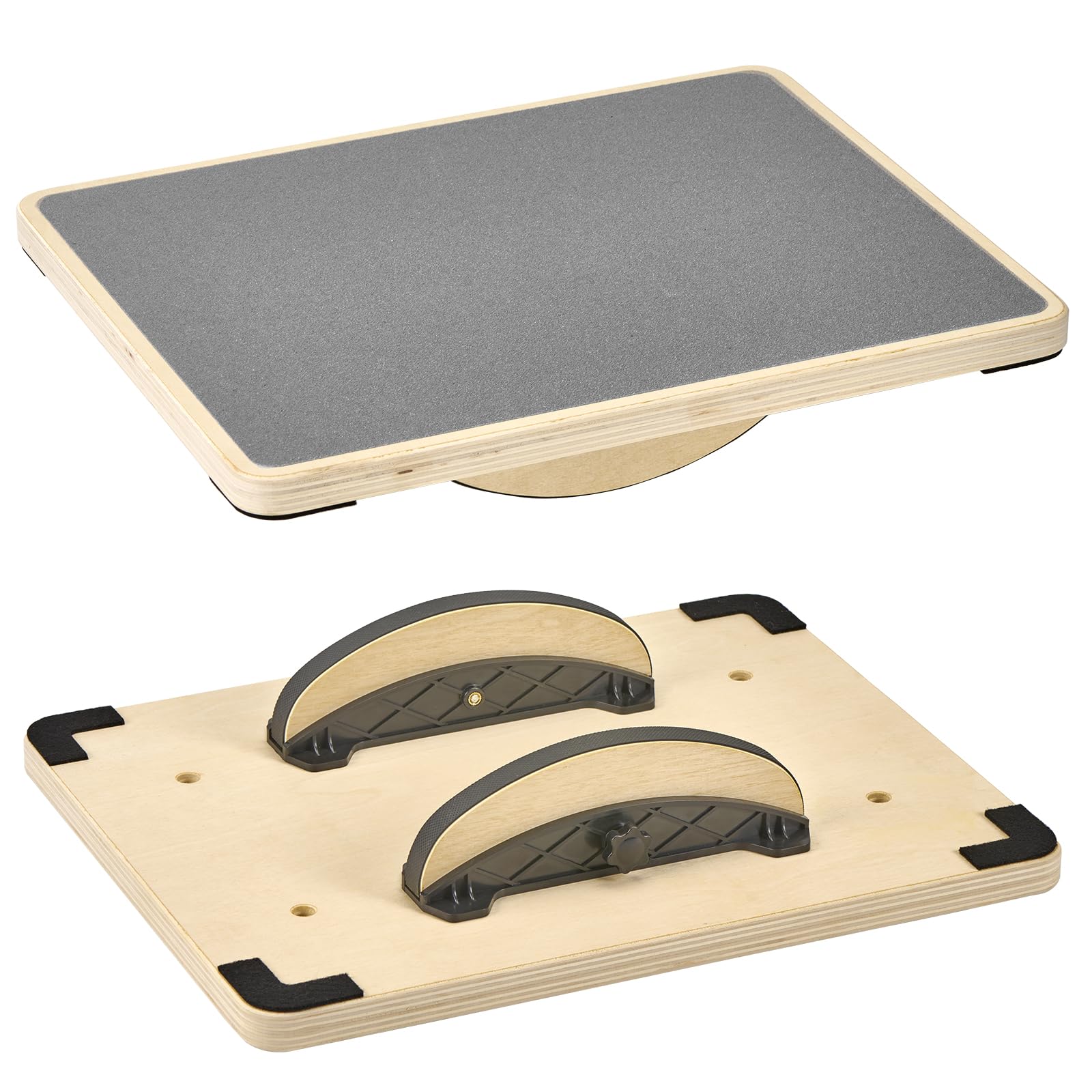 Balance Board for Adults Anti-Slip 400LBS Balance Boards for Physical Therapy, 2-in-1 Slant Board for Balance Core Training, Professional Wooden Balance Board for Leg Workout, Adjustable 25 or 30-Degree Stretch Incline Board