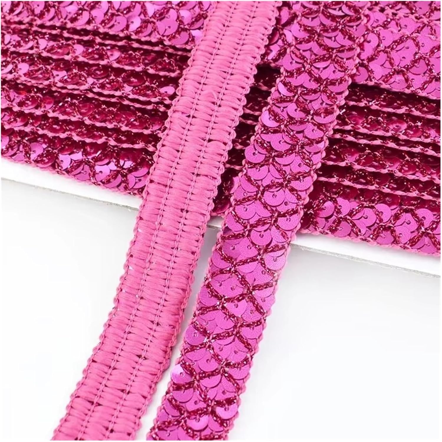 Flat Sequins Strip Trim, Sequin Lace Trim Ribbon 20mm Multicolor 2-10meters(Lake Blue,10Meters)