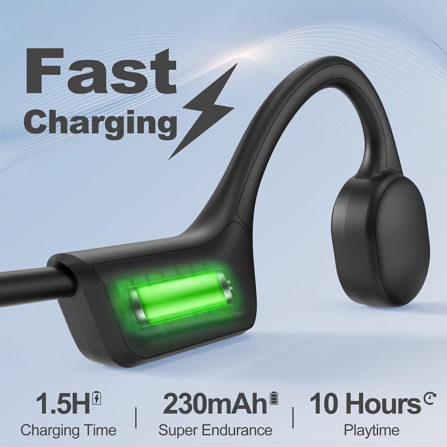 Bone Conduction Swimming Headphones,Waterproof IP68,Wireless Bluetooth 5.3 Earphones with Microphone, Built-in 32GB MP3 Open Ear Bluetooth Headphones for Running,Swimming,Diving - Image 8