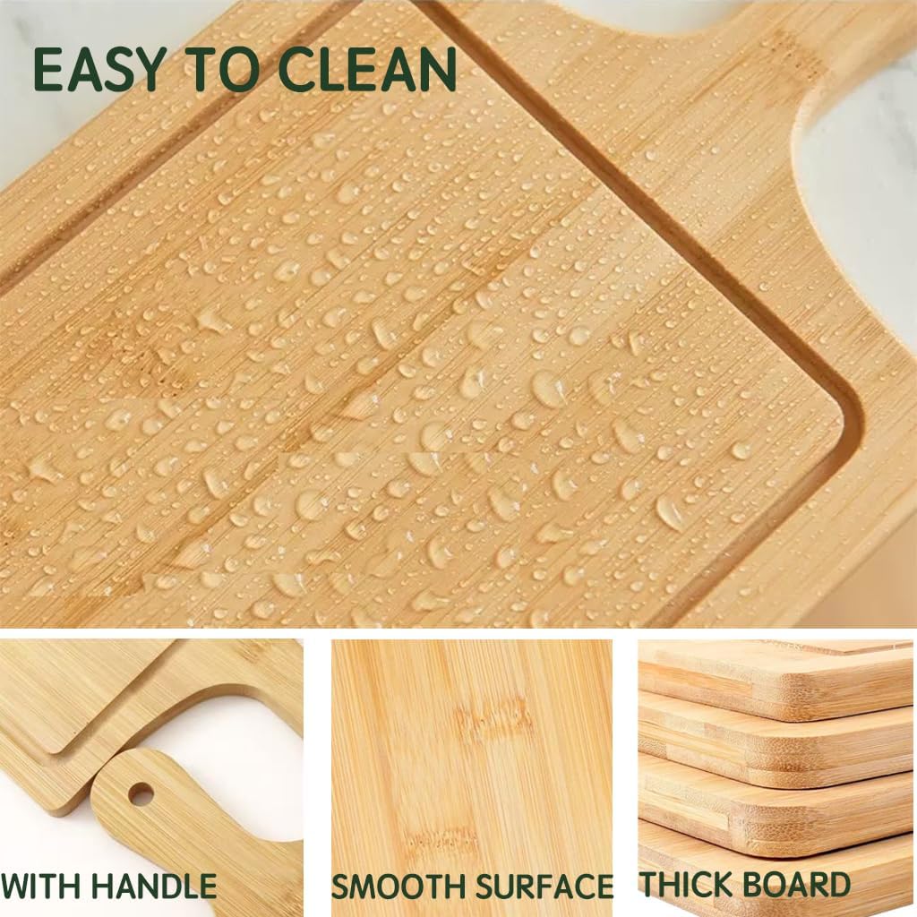 4 Set 36 Pcs Baby Shower Prizes for Game Winners Baby Shower Favors for Guests Gift Bamboo Cheese Board Set with Gift Bags Spoon Knives Forks Plaid Towel Thank You Tags for Party Wedding Bridal Favor - Image 3