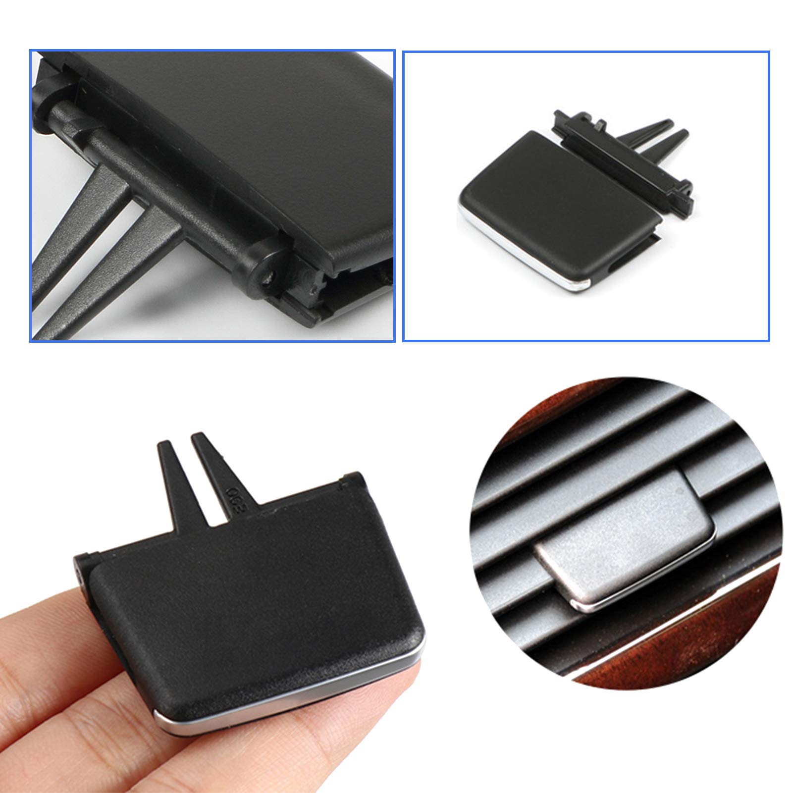 Clip D'Aération Voiture Compatible BMW Série 3 E90 E91 E92 E93 - Languette De Grille Climatisation En ABS Noir