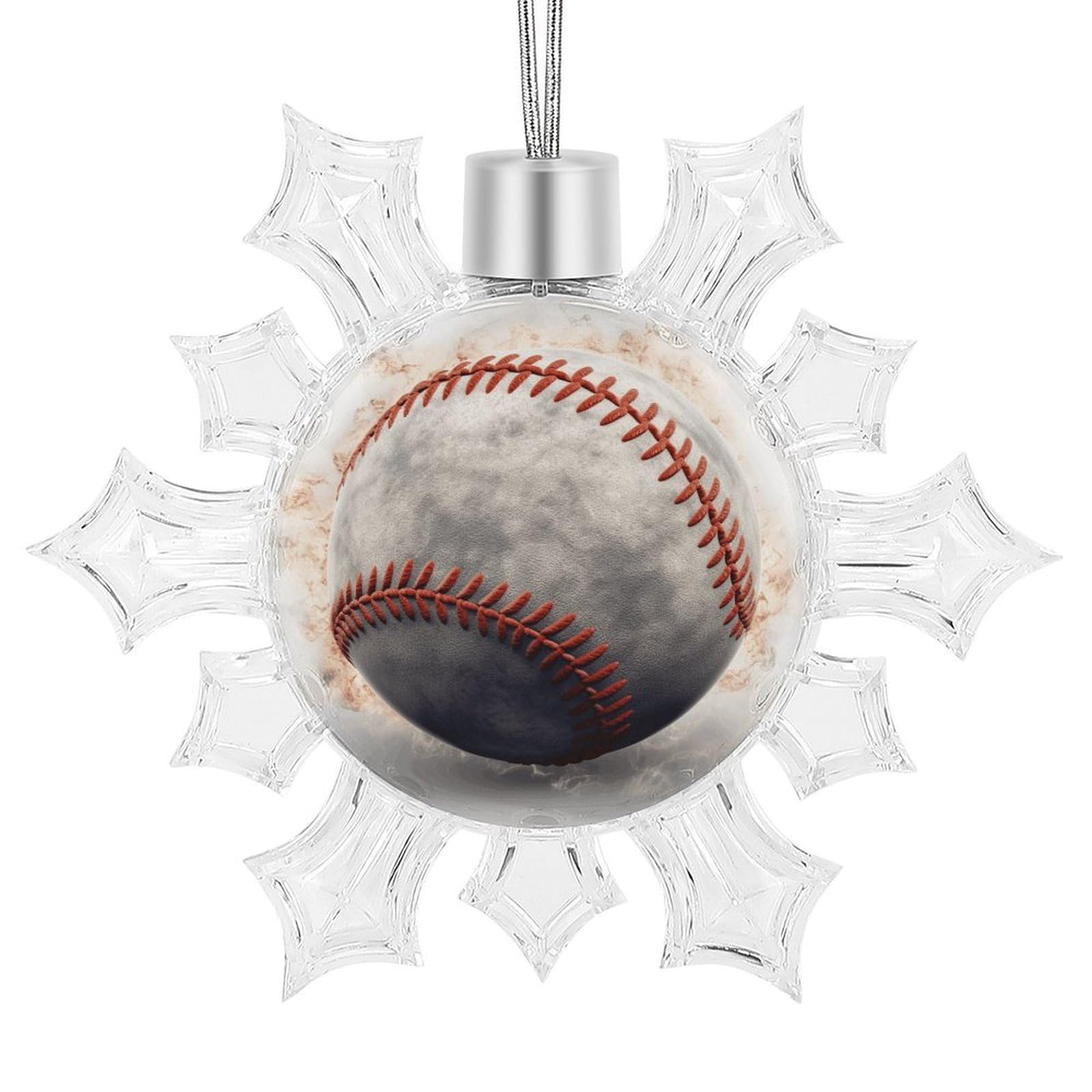 Baseball Snowflake Ornaments Cute Snowflake Pendant Exquisite Christmas Tree Ornaments for Christmas Weddings New Year Birthday Holiday Celebration