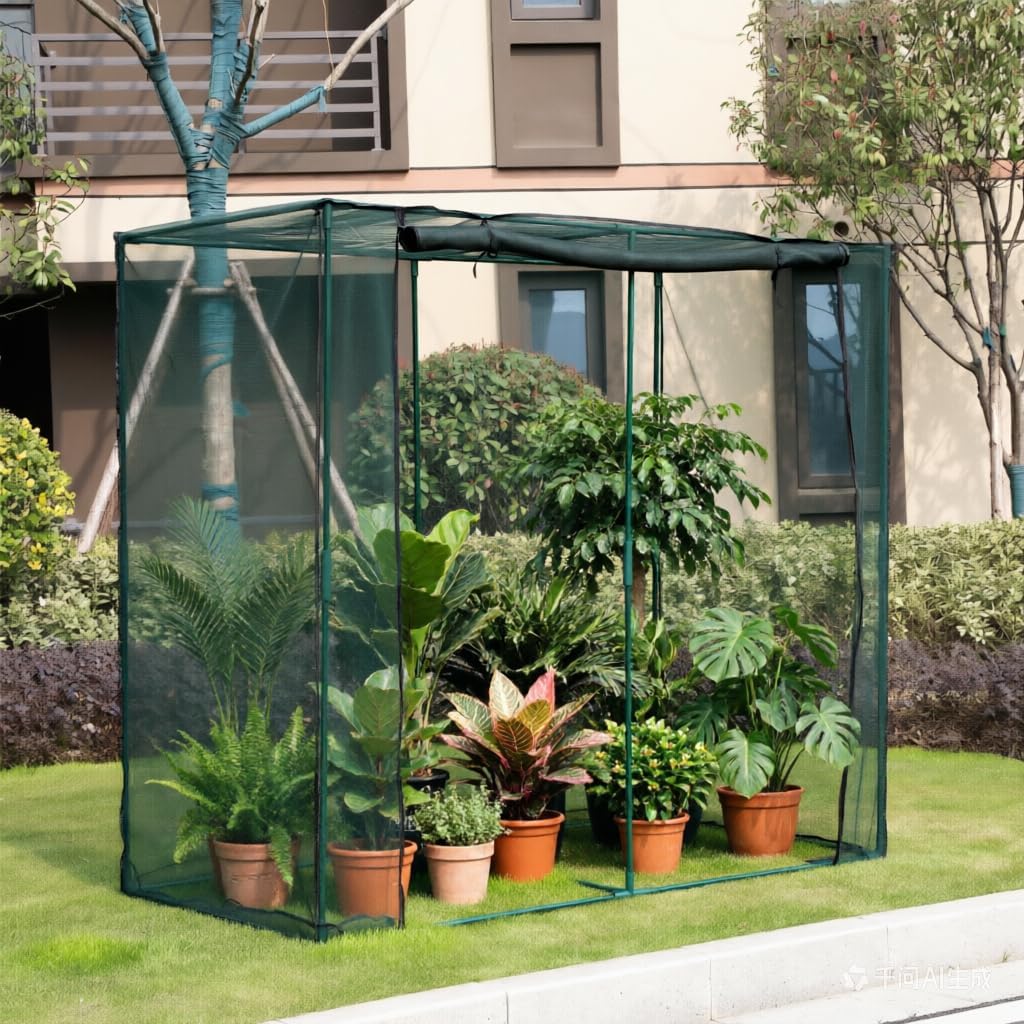 Premium Steel-Frame Plant Protection Net/Crop Cage, A Reusable Garden net Enclosure Designed to Shield Plants from pests, Animals, and Harsh Weather Conditions. (87.1 * 43.3 * 71.1'', Rectangular)