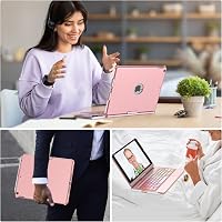 SZO iPad 10.2 Billentyűzet Tok 360° Forgatható QWERTZ Vezeték Nélküli Bluetooth Világítással 6