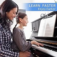 Vista 3 de Etiquetas de notas de teclado de piano extraíbles, calcomanías de teclado de piano, 88 teclas de tamaño completo de 61 teclas, hechas de silicona