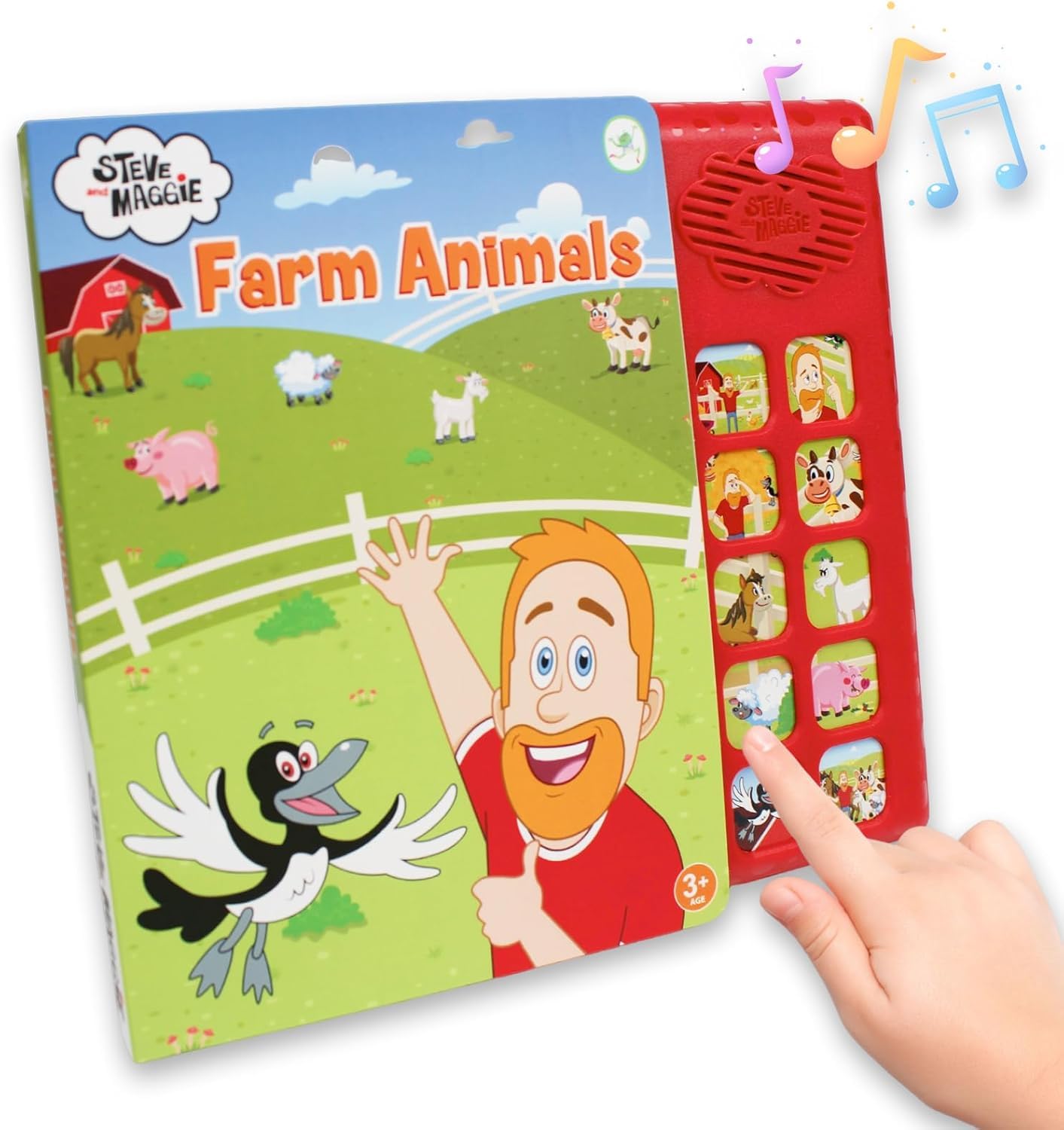 Steve e Maggie Libro Sonoro Animali della Fattoria, 10 Pulsanti con Canzoni per Bambini, Libro Educativo Interattivo per 3+ Anni