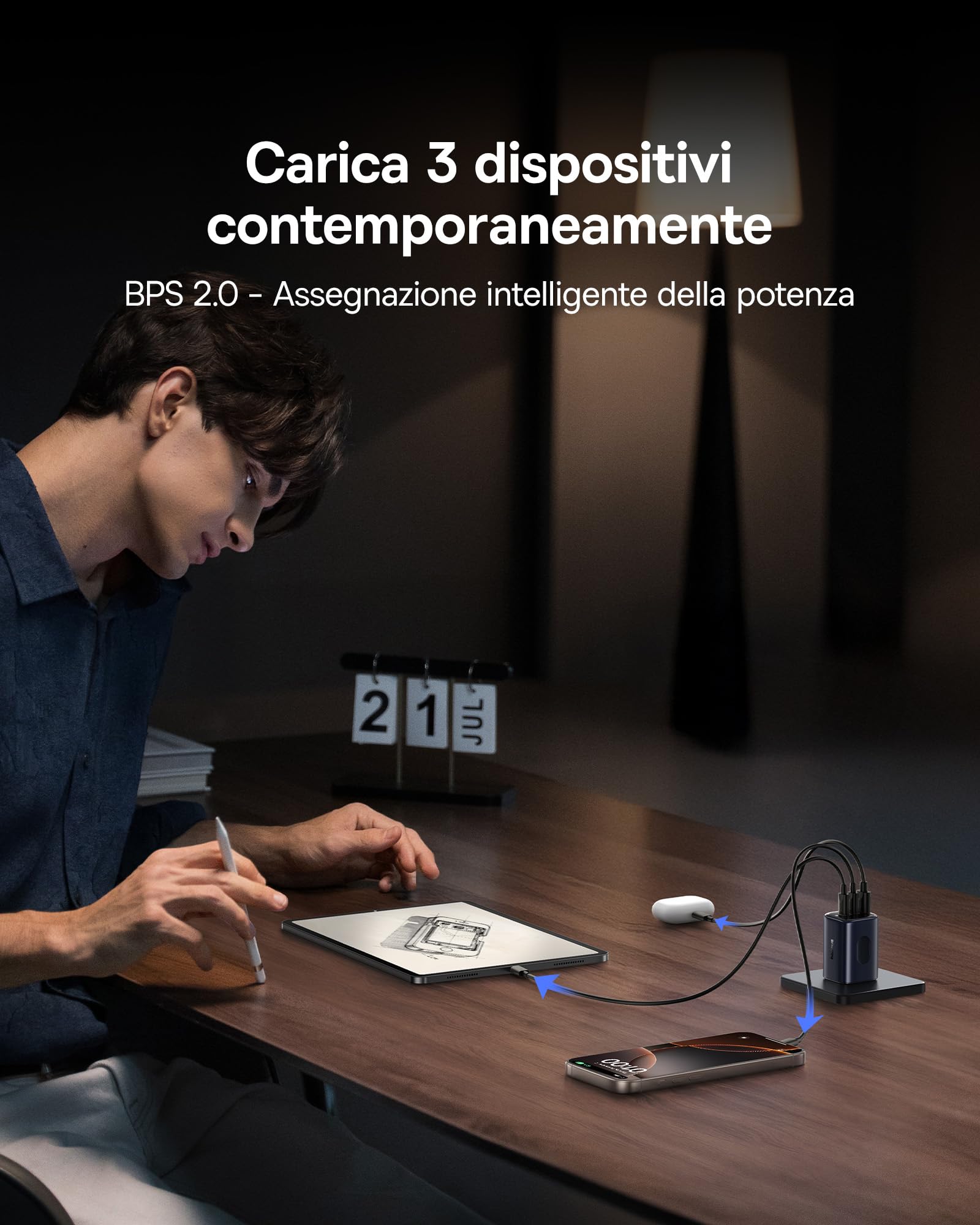 Baseus Picogo Caricatore USB C 67W Mini Alimentatore GaN 3 Porte PD PPS