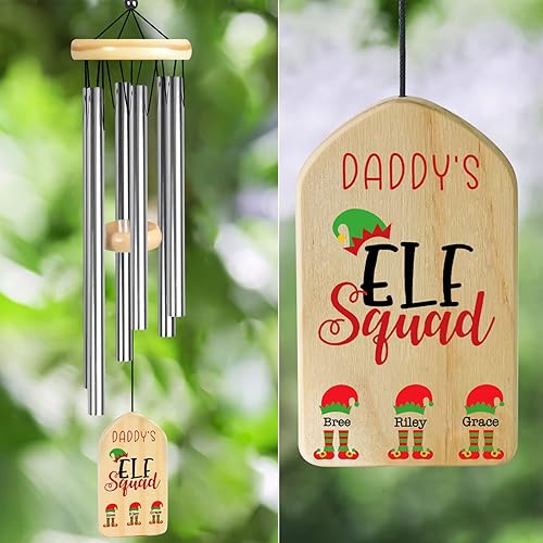 Campanillas de viento personalizadas, regalos de papá para papá de niños y niños, regalos para el mejor papá, regalos de cumpleaños de Navidad para