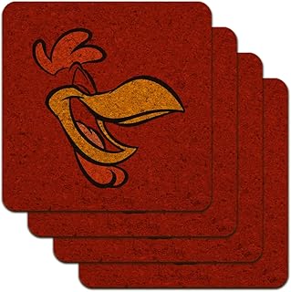 Looney Tunes Foghorn Leghorn Face Low Profile Novelty Cork Coaster Set