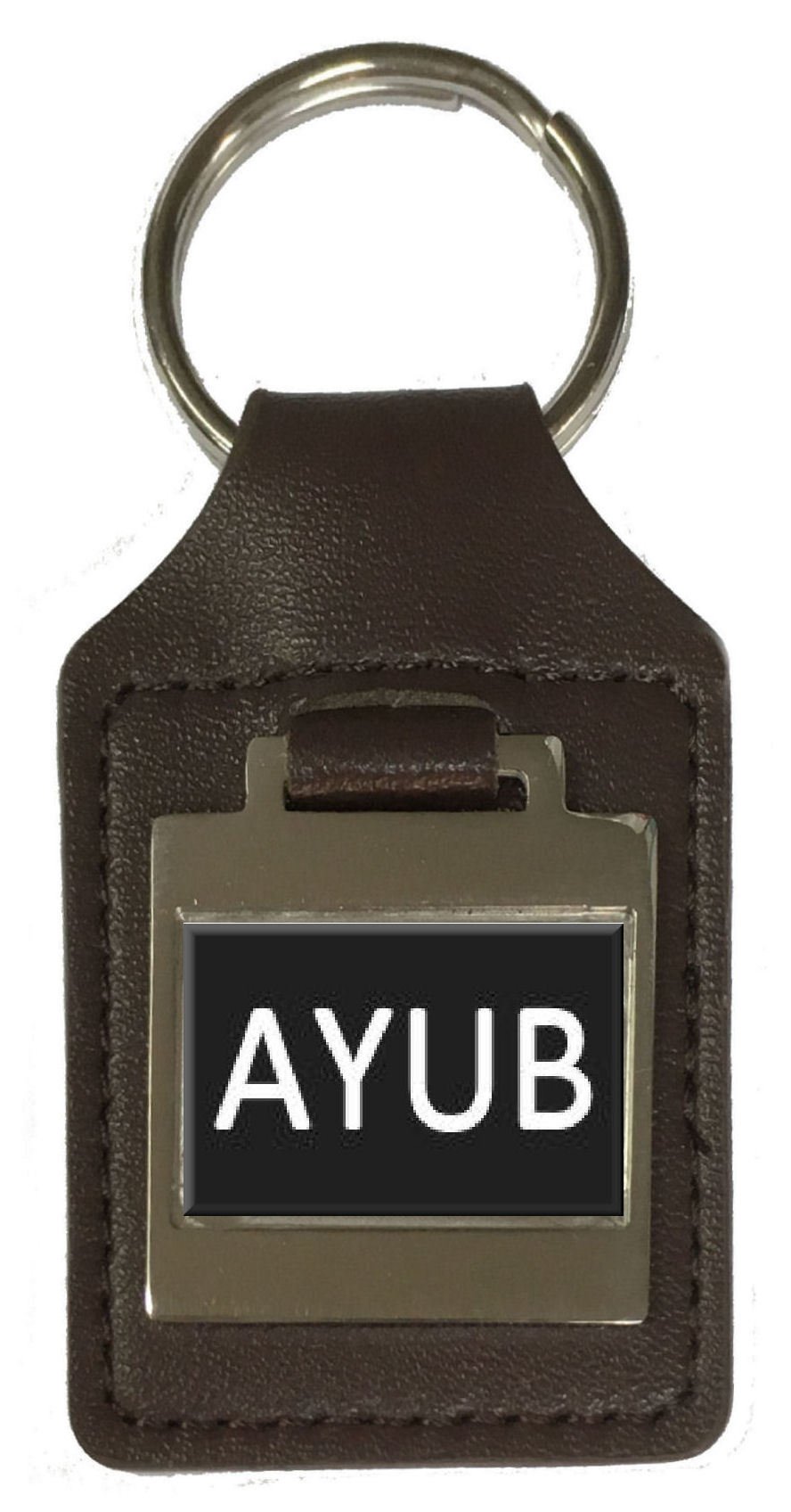 Llavero de Piel con Nombre de cumpleaños con Grabado Opcional - Ayub