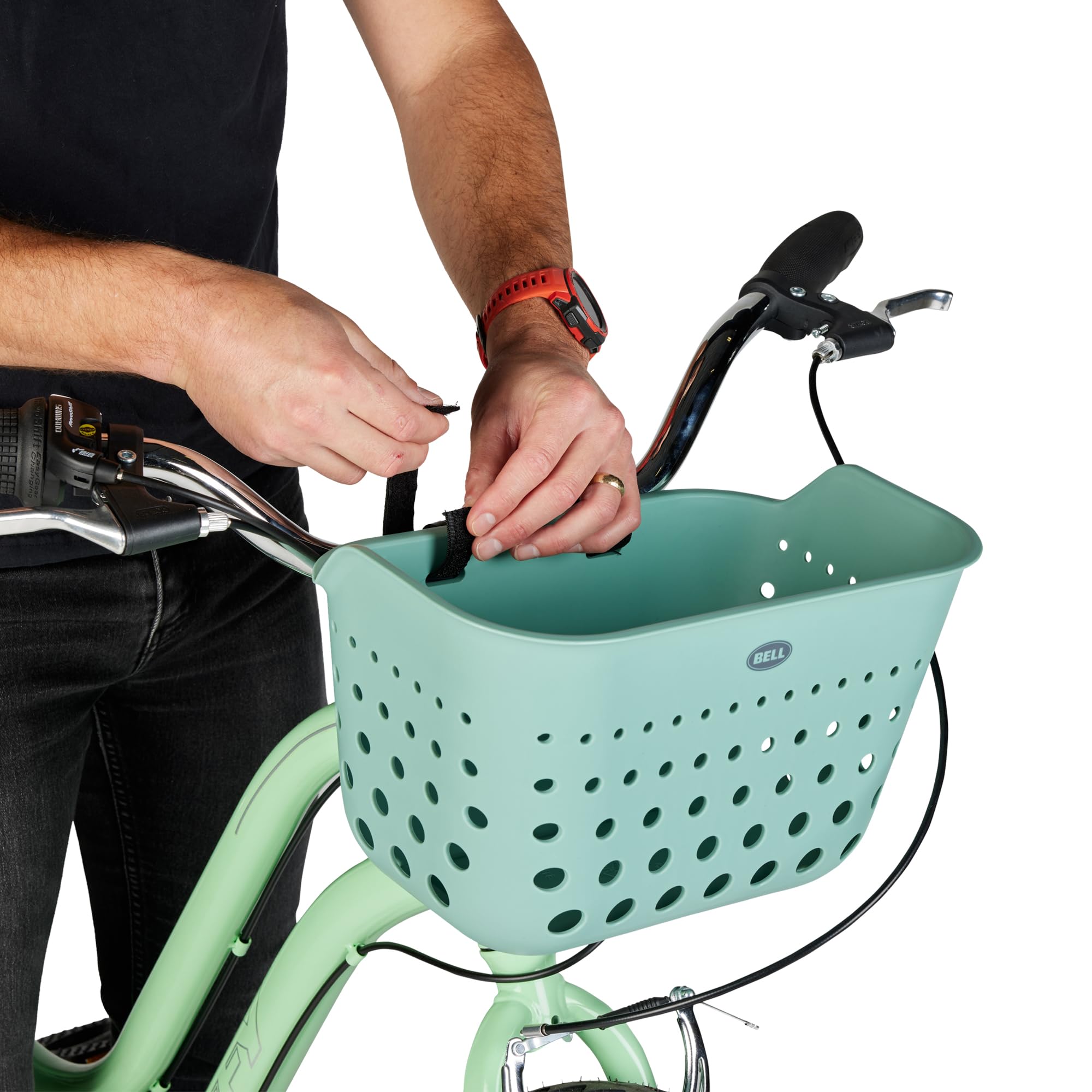 Panier Vélo Bell Tote 500 En Métal Noir – Fixation Rapide Pour Guidon, Look Vintage Et Pratique