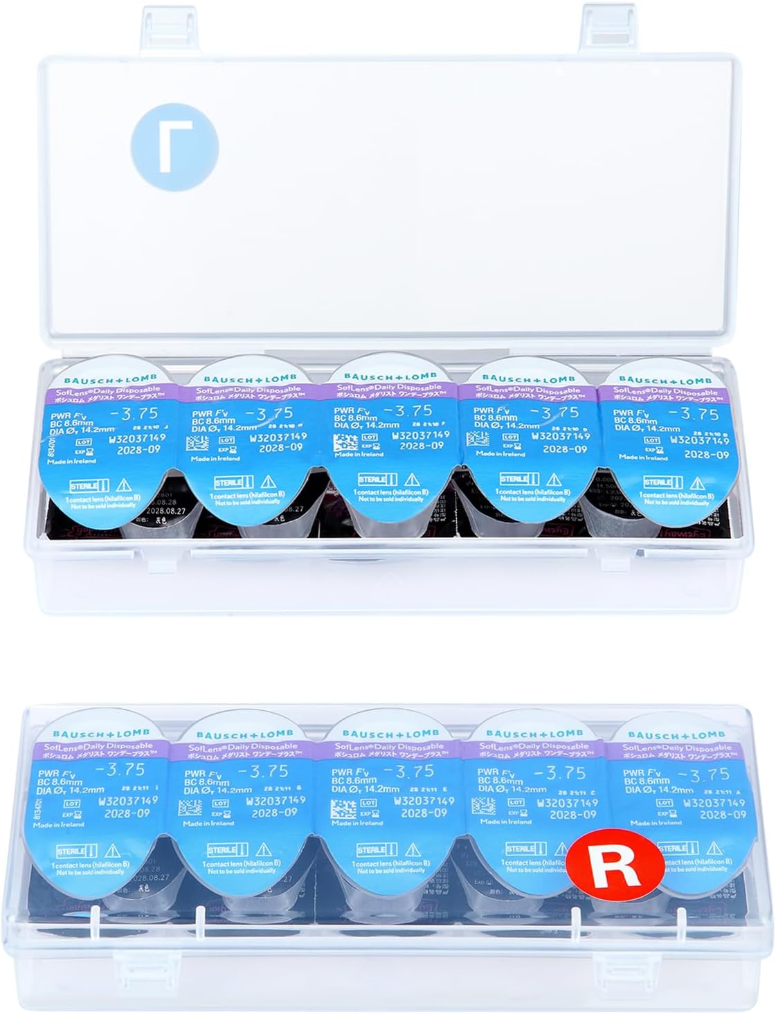 MUQING 2 Pack Colored Contact Lens Organizer Case, Each Hold 15 PCS, Total 30 PCS, Portable Storage Box for Disposable Daily Lenses, All Brand Cosmetic Lens