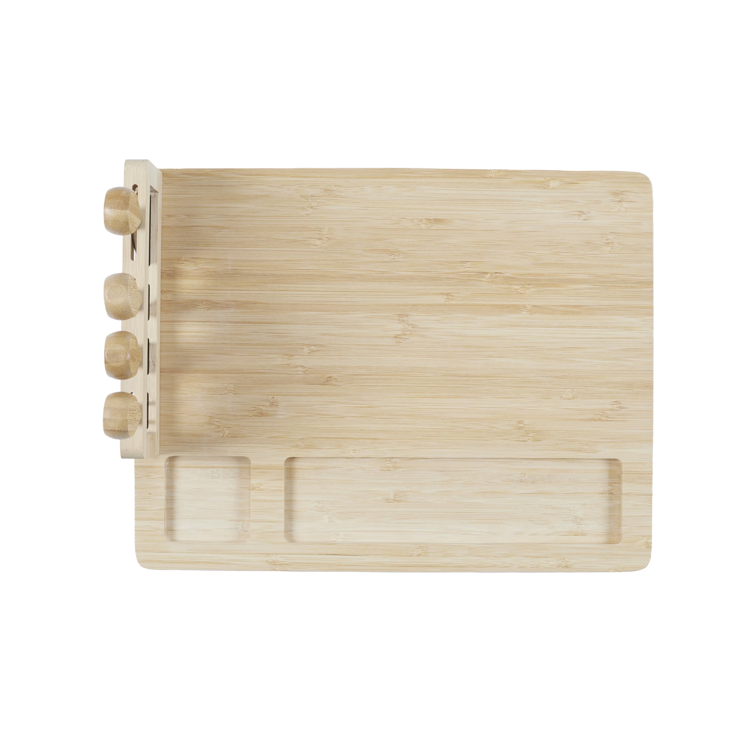 La Chaise Longue Planche à Fromage 4 Couteaux Bambou et Acier Naturel